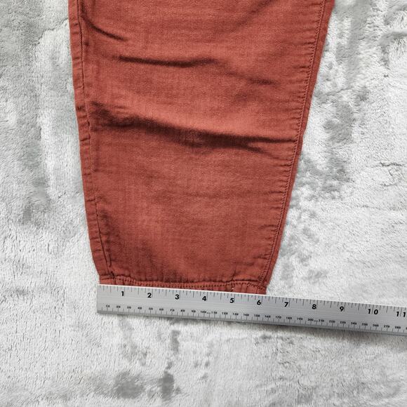 Old Navy Pants Womens L Brown Pull On Tapered Ankle Drawstring Cotton Gauze - Picture 9 of 10